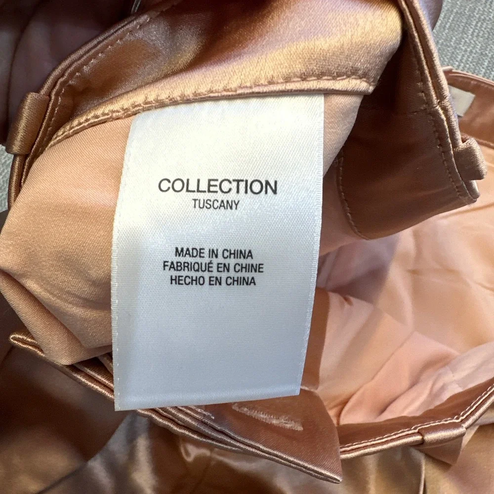 Favorite Daughter Tuscany Satin Wide Leg Pants size 8 Champagne Pink Pleated